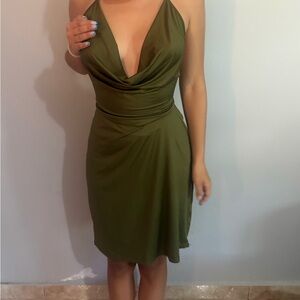 Olive Green Slip Dress